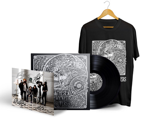 These Wicked Rivers 'Force Of Nature' LP Black Vinyl & Unisex T-Shirt Bundle + HAND SIGNED INSERT
