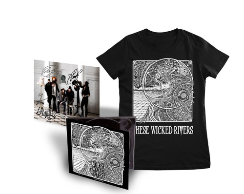 These Wicked Rivers 'Force Of Nature' CD & Womens Fitted T-Shirt Bundle + HAND SIGNED INSERT